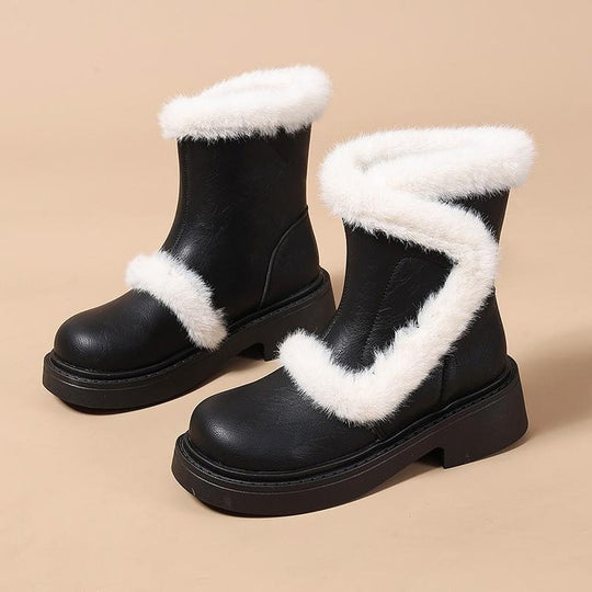 Damen Modische Stiefel mit warmem Futter und strapazierfähigem Profil EB