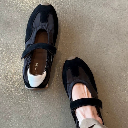 Damen modische Sneakers mit verstellbarem Klettverschluss und komfortabler Sohle EB