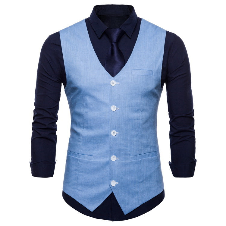 Herren elegante Anzugweste mit praktischen Taschen und detailliertem Design EB
