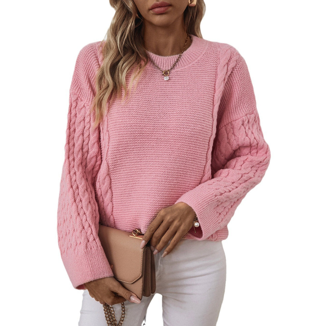Damen Strickpullover mit strukturiertem Zopfmuster EB