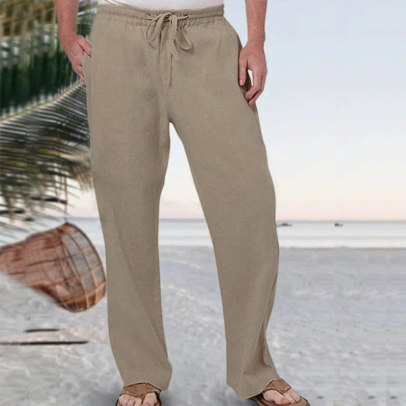 Herren nan weiche Loungehose aus Baumwolljersey mit elastischem Tunnelzugbund und seitlichen Eingrifftaschen EB
