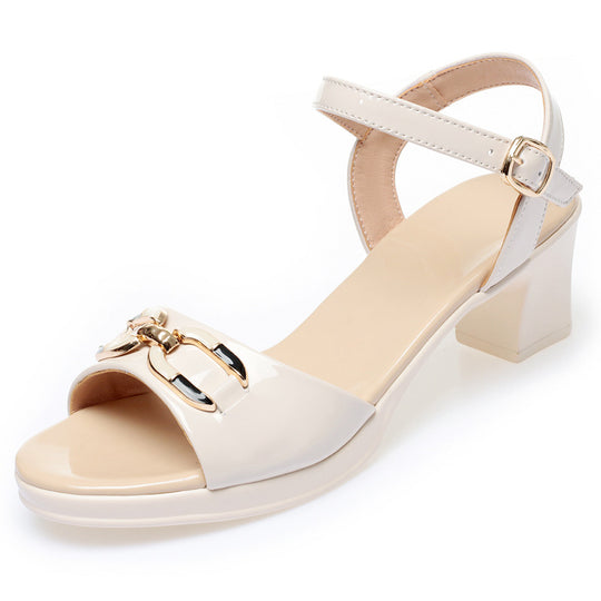 Damen Blockabsatz Sandaletten mit elegantem Riemchendesign und funkelnden Akzenten EB