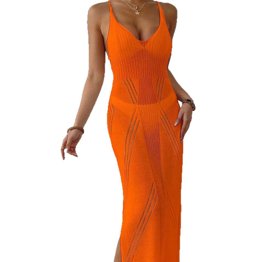 Damen Maxikleid mit raffiniertem Netzdesign EB