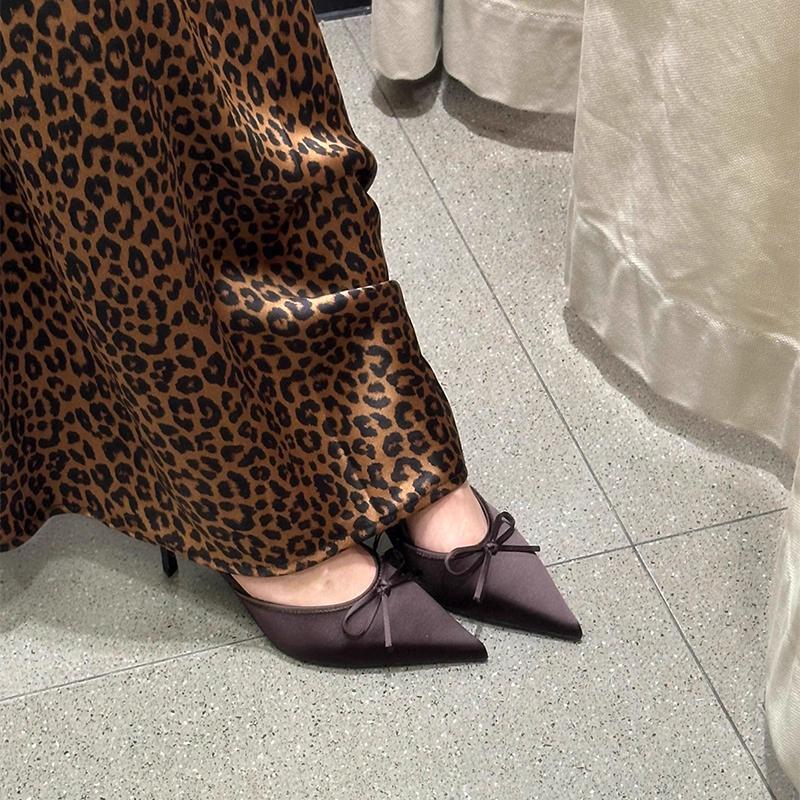 Damen Slingback High Heels mit zarter Schleifenverzierung EB