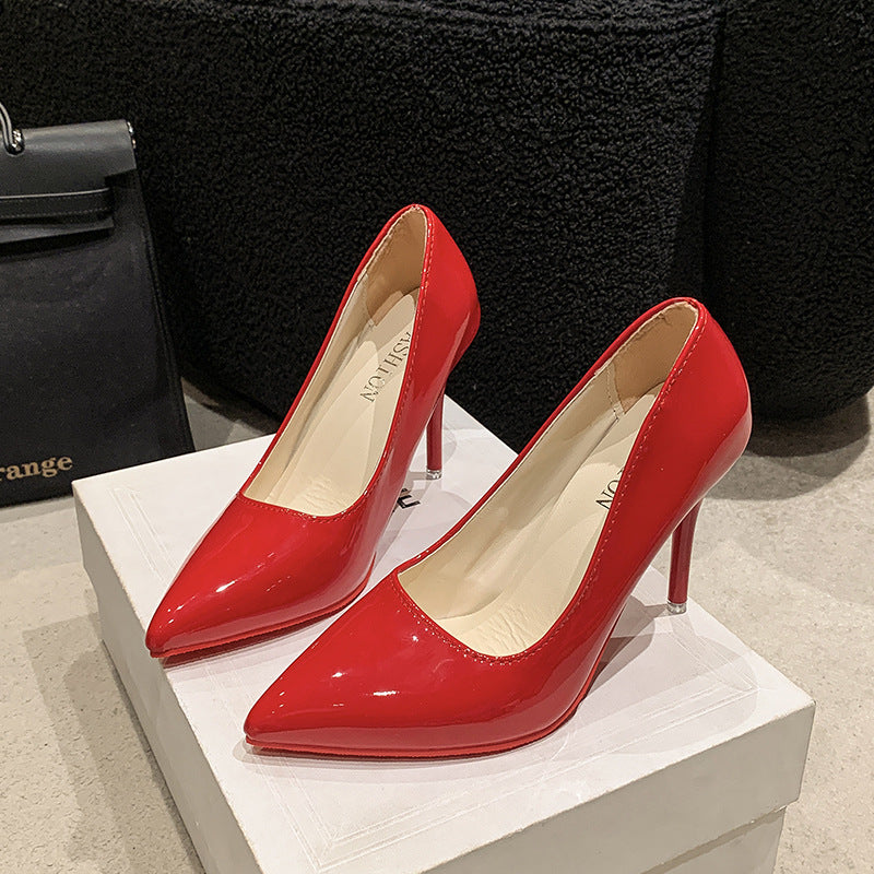 Damen Elegante High Heels mit spitz zulaufender Vorderkappe und transparentem Absatz EB