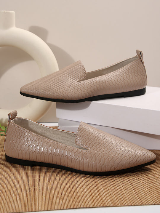 Damen  flexible Keil-Slipper mit Schlangenprägung, gepolstertem Komfortfußbett und rutschfester Gummisohle EB