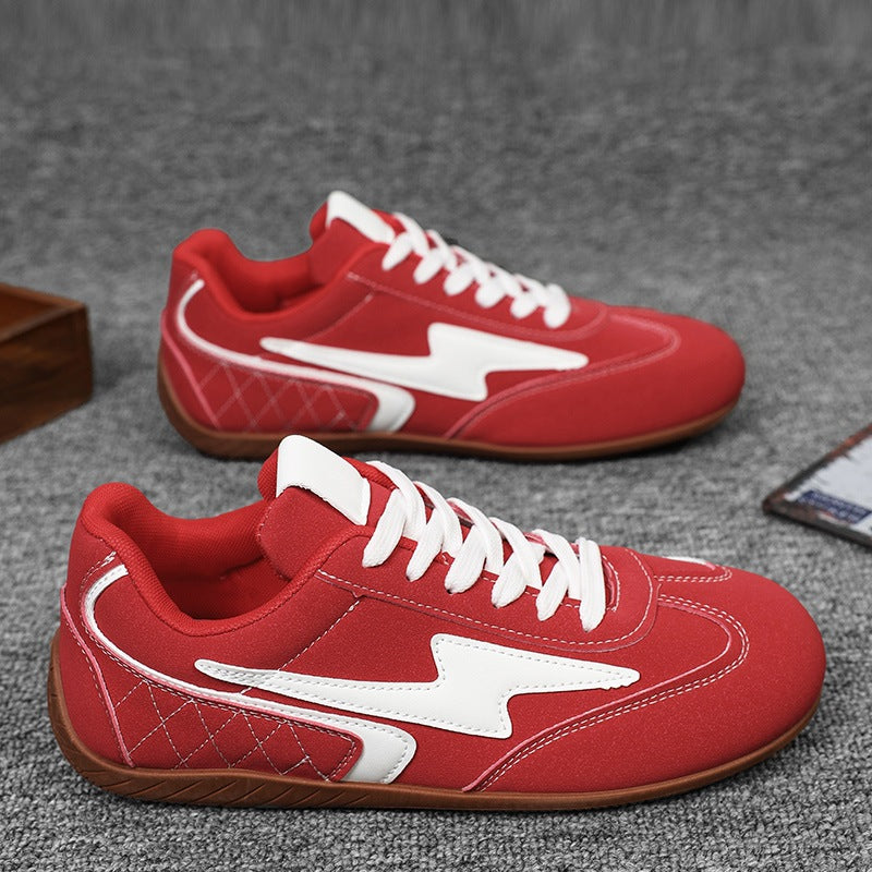 Damen leichte Retro-Skate-Sneaker mit gesteppter Seitenwand, gepolstertem Knöchelkragen und rutschfester Gummilaufsohle EB