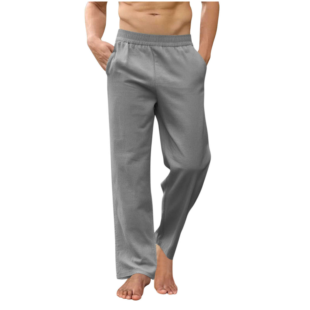 Herren nan lockere Loungehose mit elastischem Bund, Eingrifftaschen und seitlichen Knöchelschlitzen EB