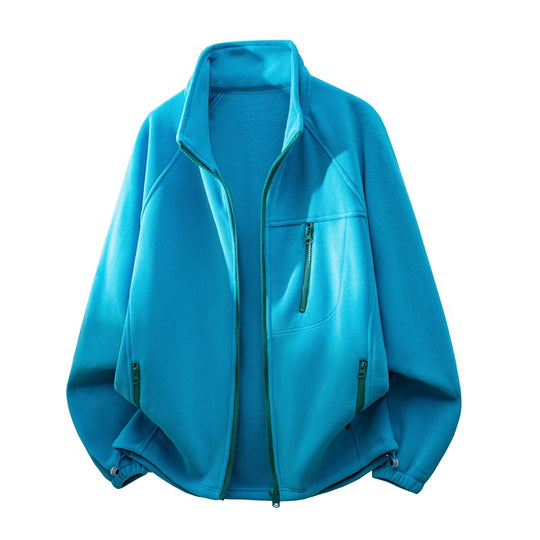 Unisex funktionale Microfleece-Performancejacke mit Stehkragen, Brustreißverschluss und ergonomischen Raglanärmeln EB