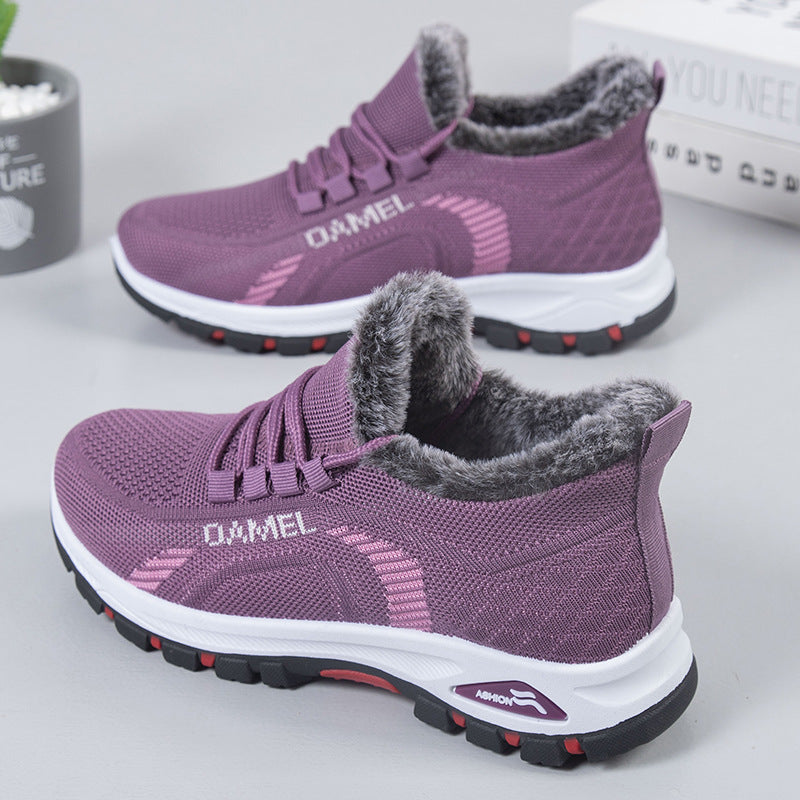 Damen Winterfeste und Atmungsaktive Sneakers mit Kuscheligem Innenfutter EB
