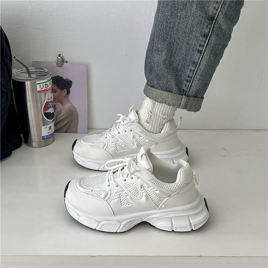 Damen Sportliche Trend Sneaker mit dicker Sohle und atmungsaktivem Obermaterial EB