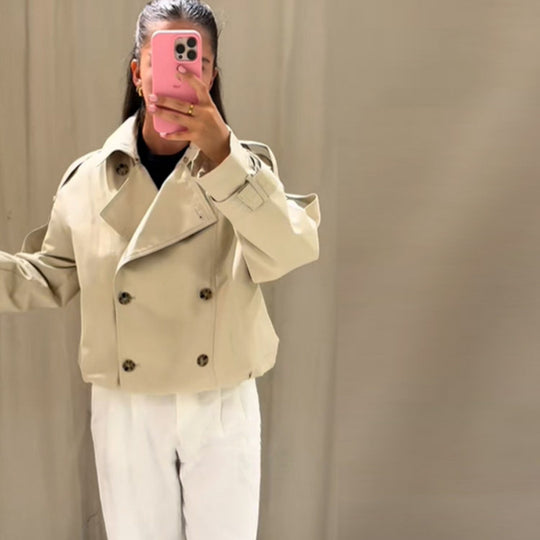 Damen Modische Outdoor-Jacke mit elegantem Kunstfellkragen EB