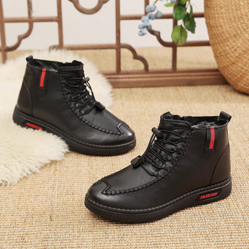 Damen Gefütterte Stiefelette mit modischer Schnürung und rutschfester Sohle EB