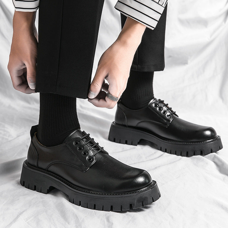 Damen modische Schnürschuhe mit robuster Plattformsohle und hochwertigem Leder EB