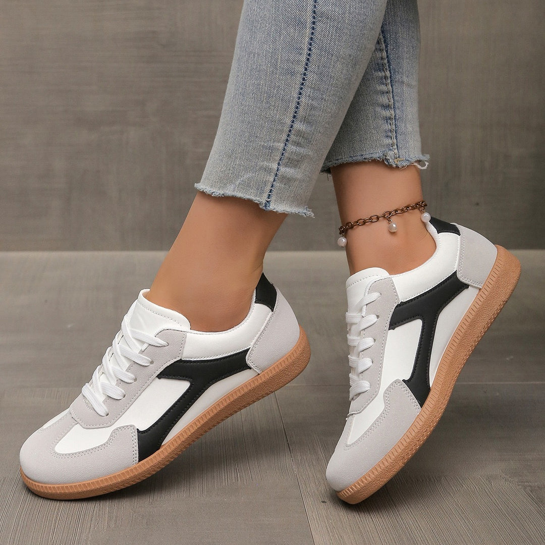 Damen Retro-inspirierte Schnür-Sneaker mit gepolstertem Komfortfußbett EB