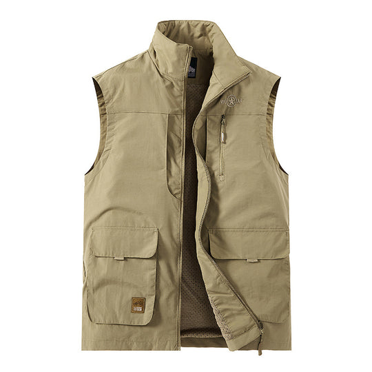 Herren Packbare Funktionsweste mit atmungsaktivem Mesh‑Innenfutter und Mehrfachtaschen EB