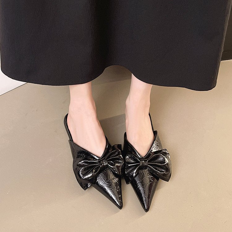 Damen elegante Mules mit verziertem Schleifenakzent EB