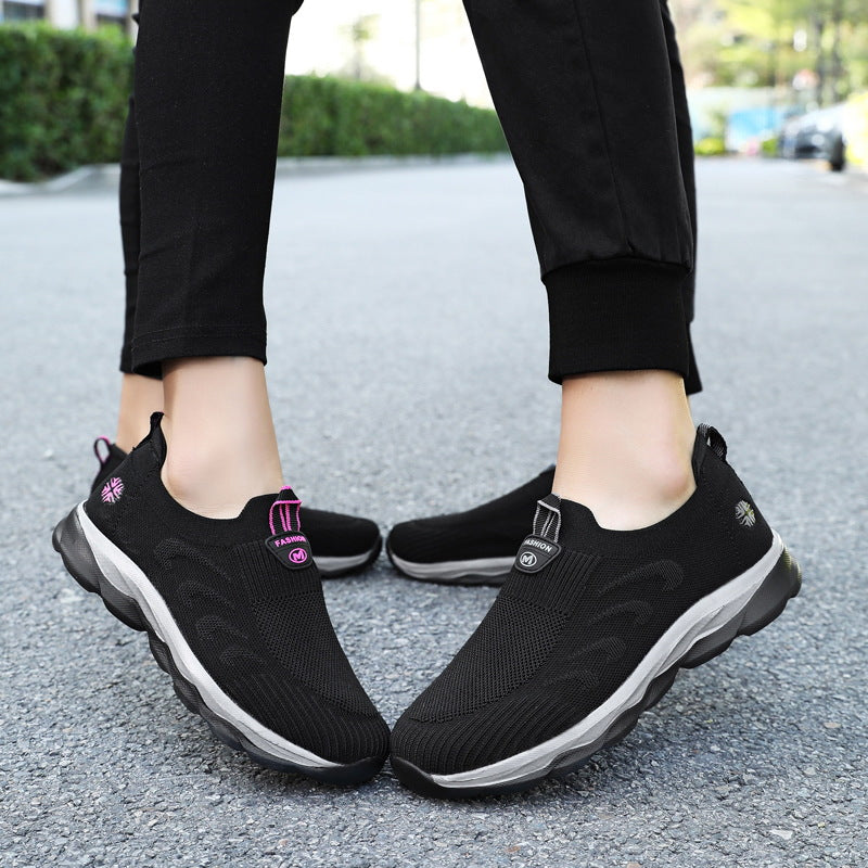 Damen Bequeme Slip-On Laufschuhe mit Elastischem Einstieg EB