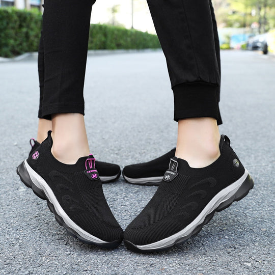 Damen Bequeme Slip-On Laufschuhe mit Elastischem Einstieg EB
