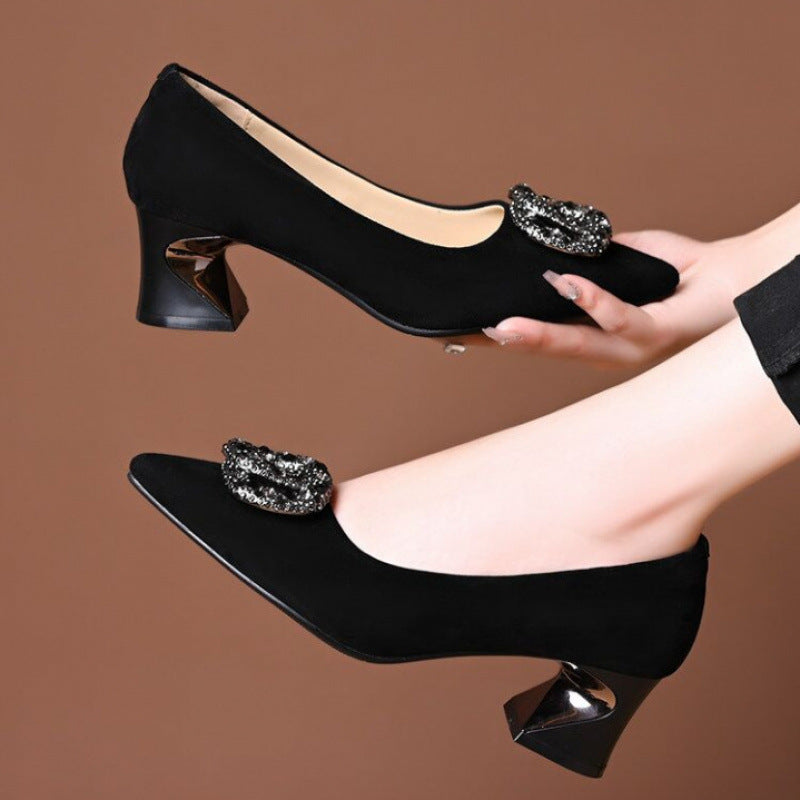 Damen Elegante Pumps mit funkelnder Schmuckapplikation EB