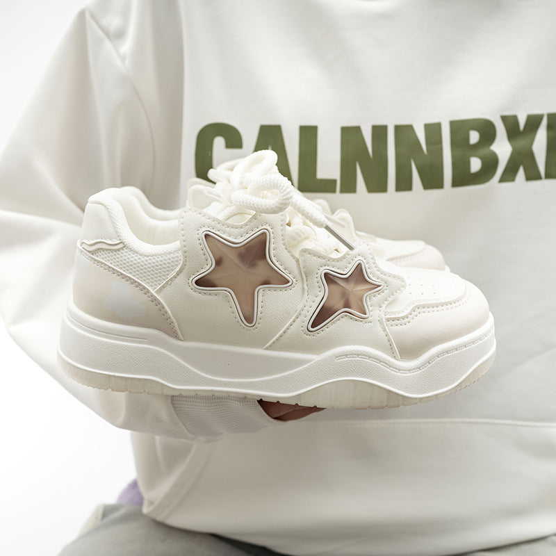 Damen Sneakers mit trendigem Sternen-Design und atmungsaktiver Dämpfung EB