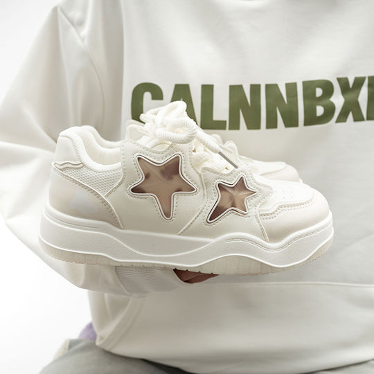 Damen Sneakers mit trendigem Sternen-Design und atmungsaktiver Dämpfung EB