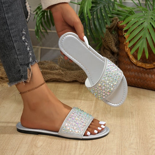 Damen Glitzernde Komfort-Sandalen mit funkelndem Riemen EB