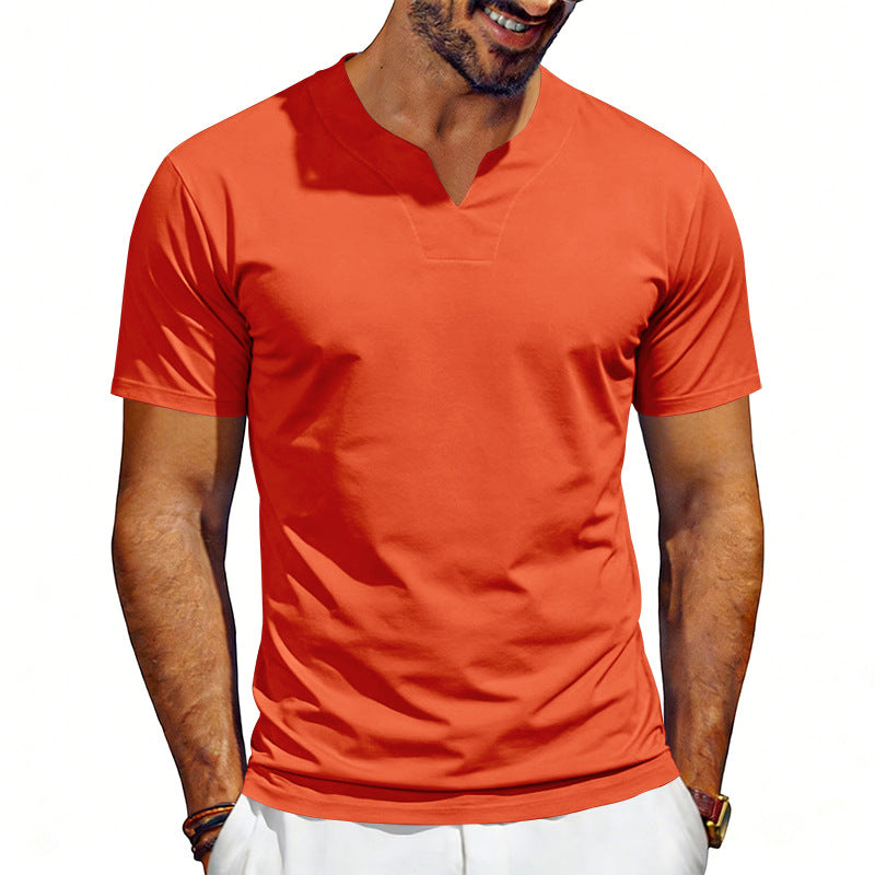 Herren nan V-Ausschnitt-Sportshirt mit ergonomischen Formnähten und elastischem Jersey EB