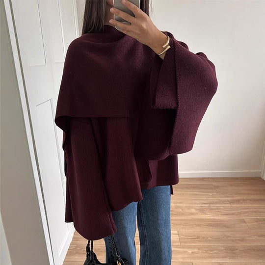 Damen Oversized Strickjacke mit elegantem Schnitt und voluminösen Ärmeln EB