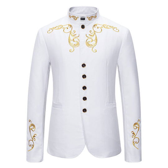 Herren Elegantes Blazer mit exquisiter Gold-Stickerei EB