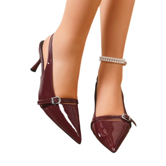 Damen Slingback-Pumps mit spitzem Design und elegantem Verschluss EB