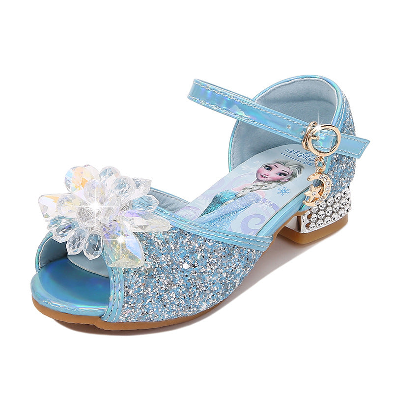 Mädchen Glitzernde Festtagschuhe mit Blumenapplikation EB