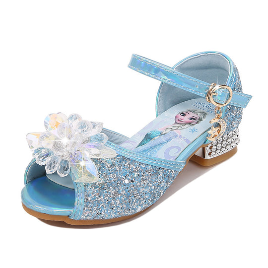Mädchen Glitzernde Festtagschuhe mit Blumenapplikation EB