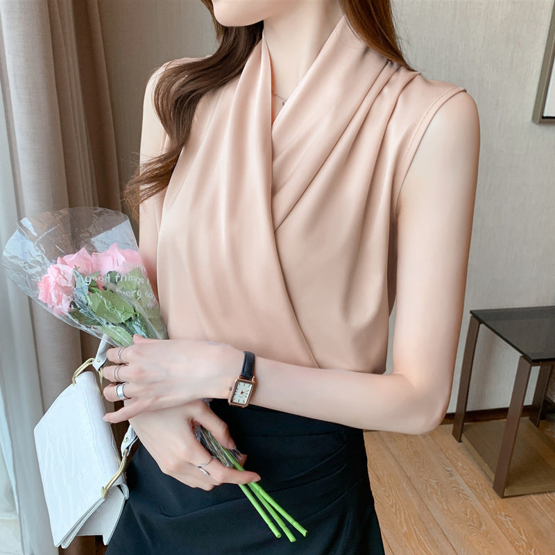Damen Elegante Wickelbluse EB