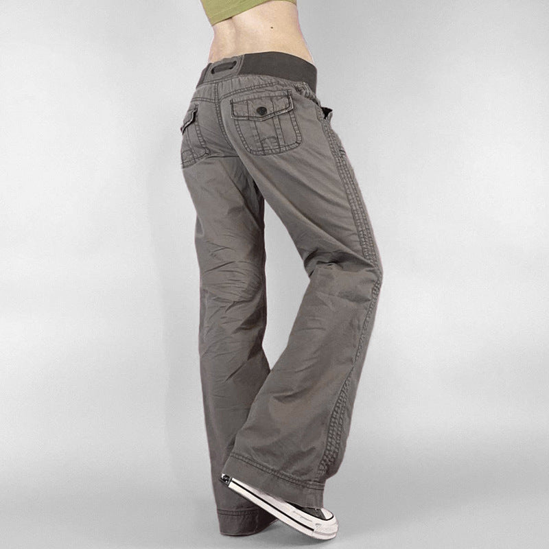 Damen Flared Pants mit modischem Taillengürtel EB