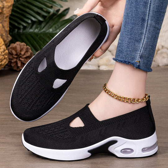 Damen Atmungsaktive Slip-On Freizeit-Schuhe mit dämpfender Sohle EB