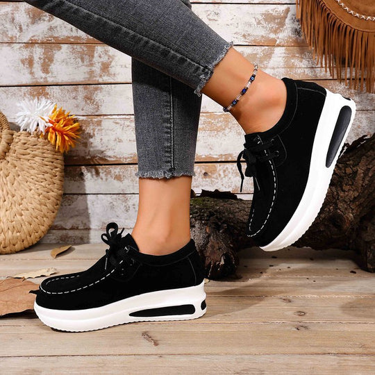 Damen Keil-Sneaker im Mokassin-Stil mit dämpfender Luftkissen-Plateausohle EB