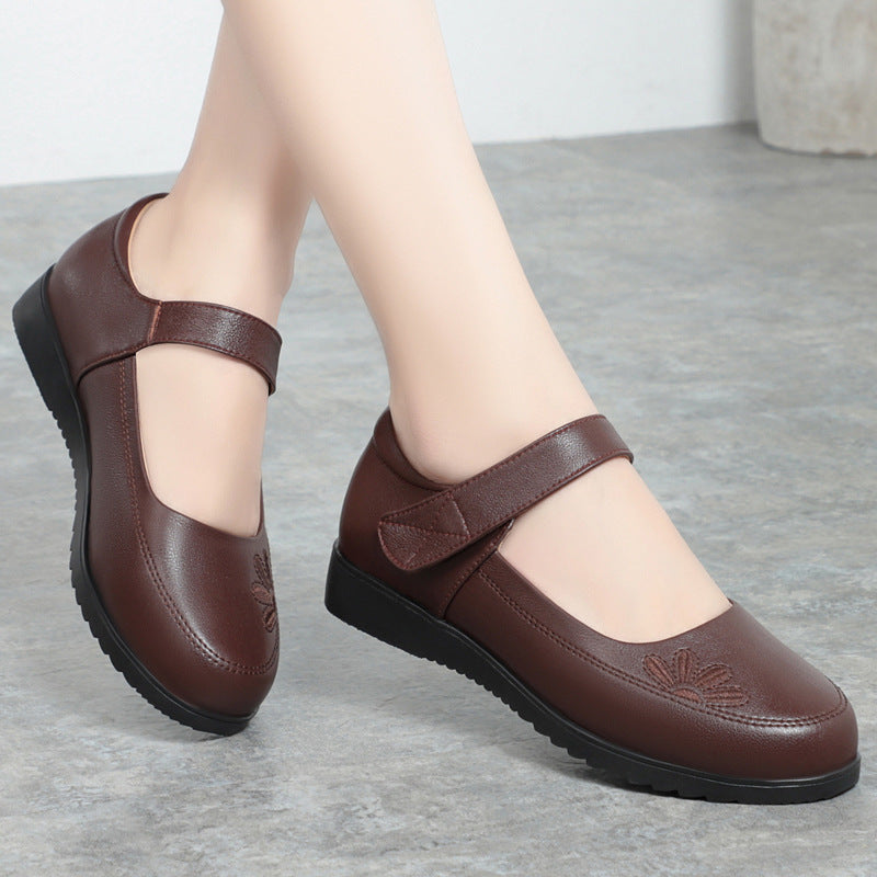 Damen elegante Mary Jane Schuhe mit modischem Riemen und bequemem Blockabsatz EB