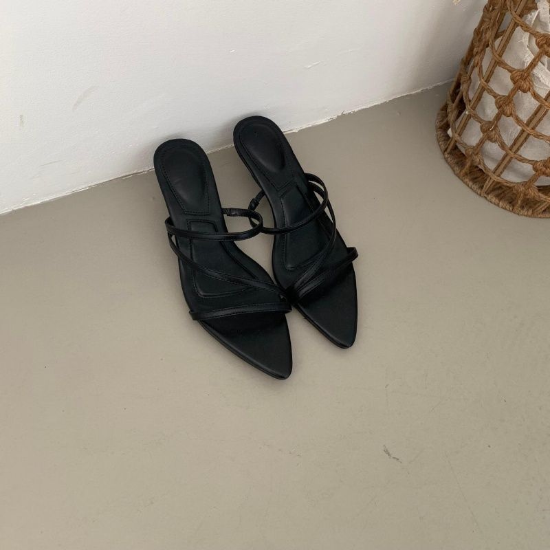 Damen elegante Slingback Sandalen mit feinen Riemen EB