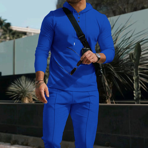 Herren Kapuzenpullover mit Knopfdetail und sportlicher Passform EB