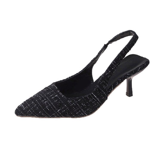 Damen Slingback-Pumps mit Elegantem Stoffmix und Modischem Absatz Heidi-Mode