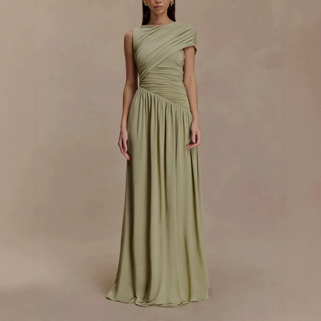 Damen Elegantes Abendkleid mit asymmetrischen Rüschendetails EB