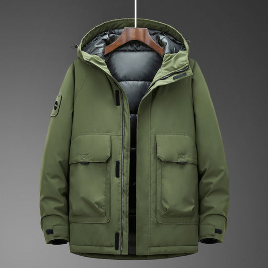 Herren Isolierter Urbaner Feldparka mit Steppfutter und großen Klappentaschen EB