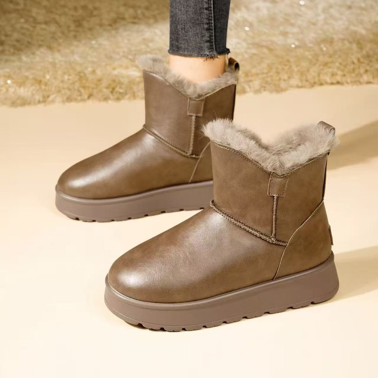 Damen Winterstiefel mit isolierendem Kunstfellkragen und rutschfester Sohle EB