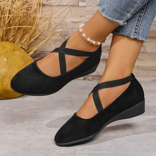 Damen Klassische Ballerinas aus weichem Wildleder EB