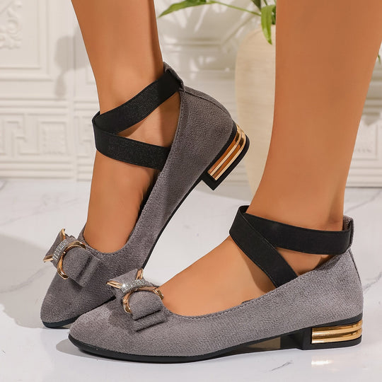 Damen Elegante Slingback Ballerinas mit Schmuckdetail EB