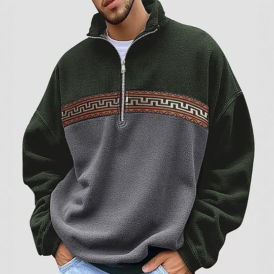 Herren Fleece Pullover mit modischem Stehkragen EB