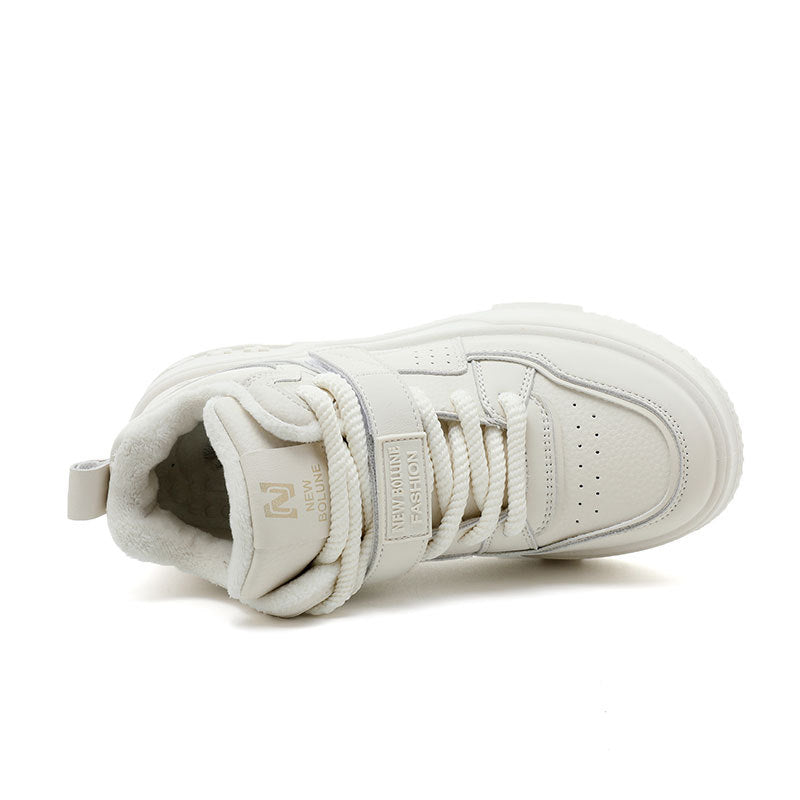 Damen Sportliche High-Top Sneakers mit kuscheligem Innenfutter und sicherem Schnallenverschluss EB