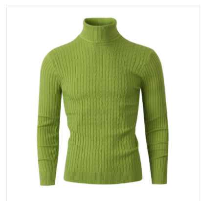 Herren Pullover mit hohem Kragen und strukturiertem Zopfmuster EB