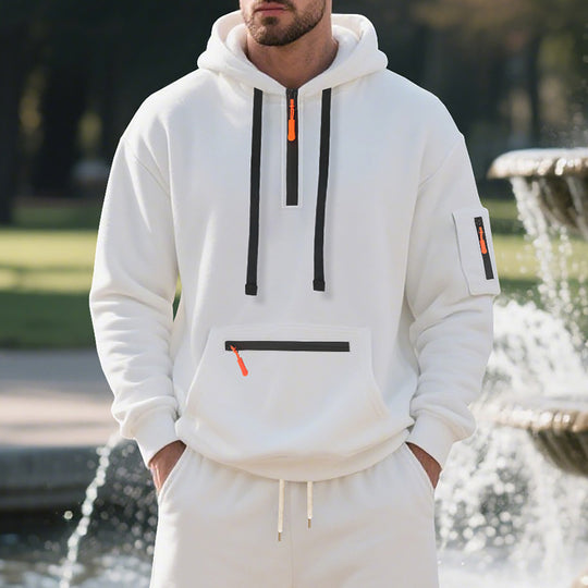 Herren sportlicher Hoodie mit praktischen Taschen und modischem Reißverschluss EB